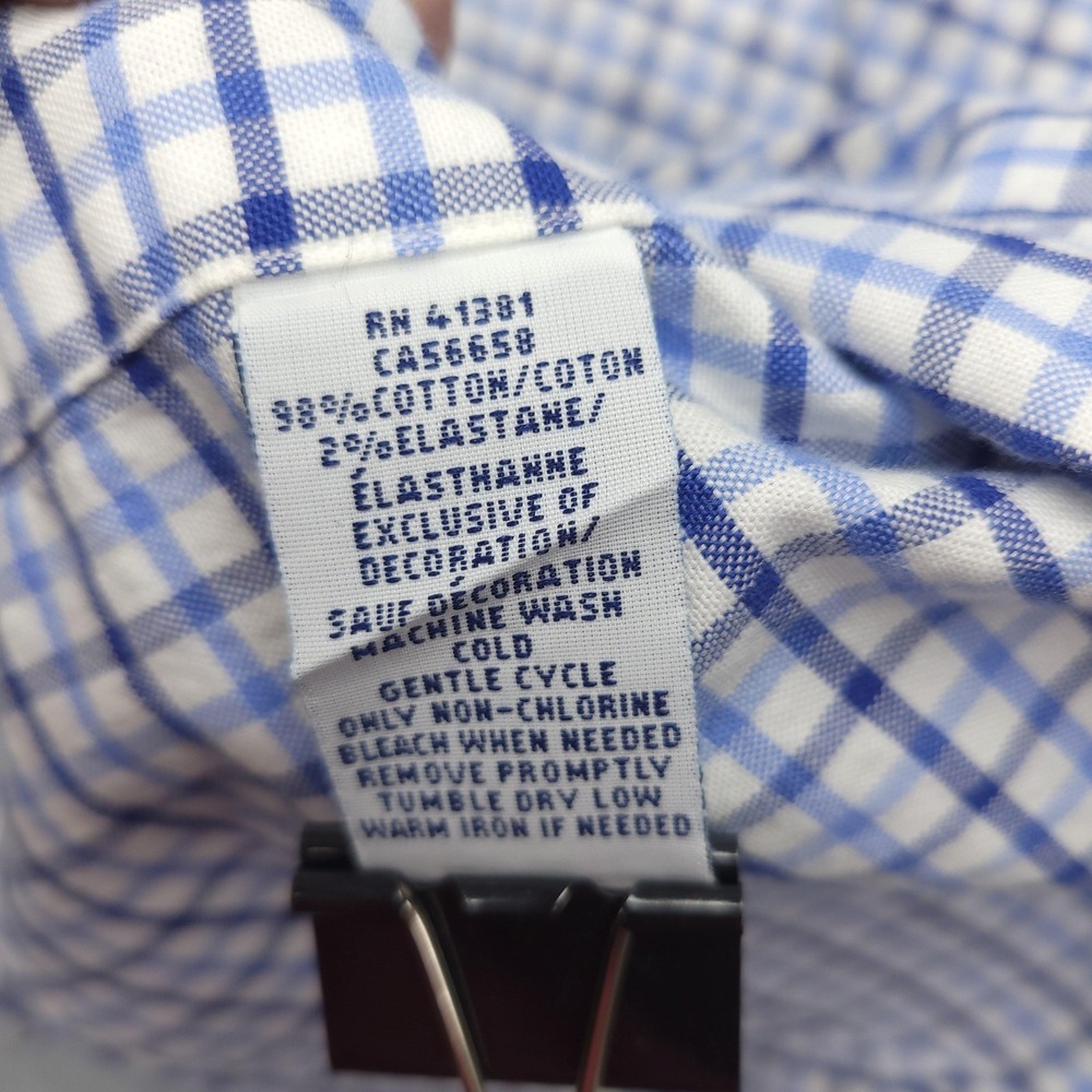 Ralph Lauren Shirt Mens 2XL Blue Check Long Sleeve Button Down Stretch Oxford - Picture 5 of 10